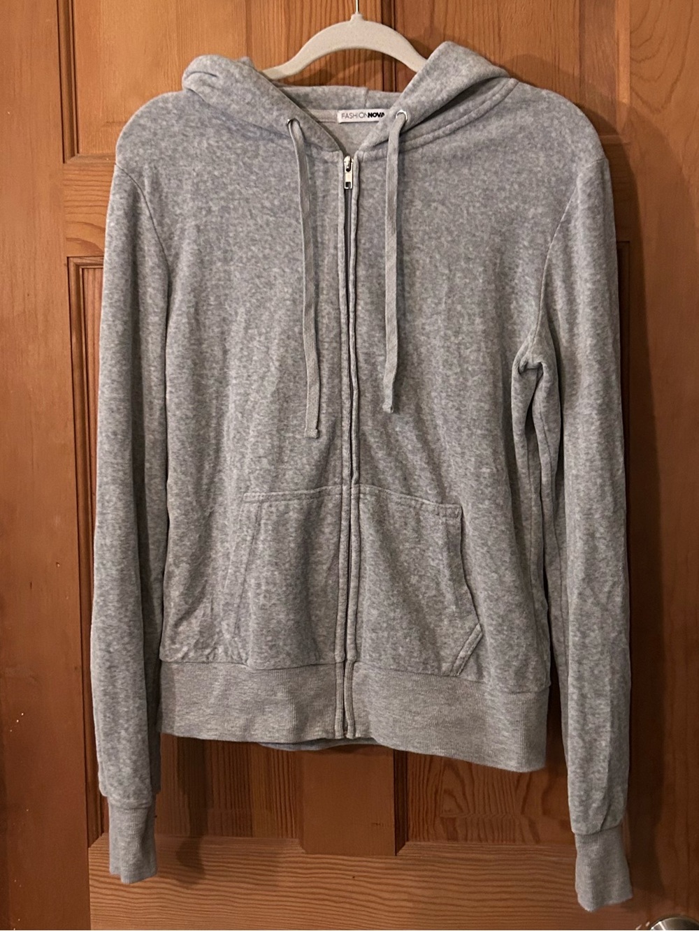 Fashion Nova Heather Gray Zip Hoodie Jacket